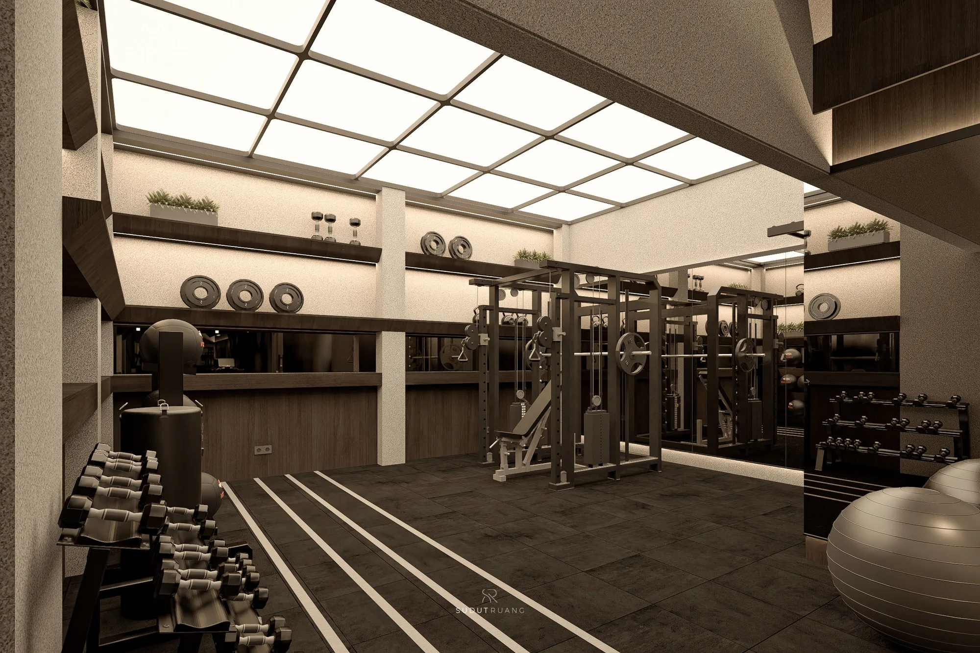 PP Gym's glass entry door etched with its geometric logo pattern, opening onto the training floor beyond.